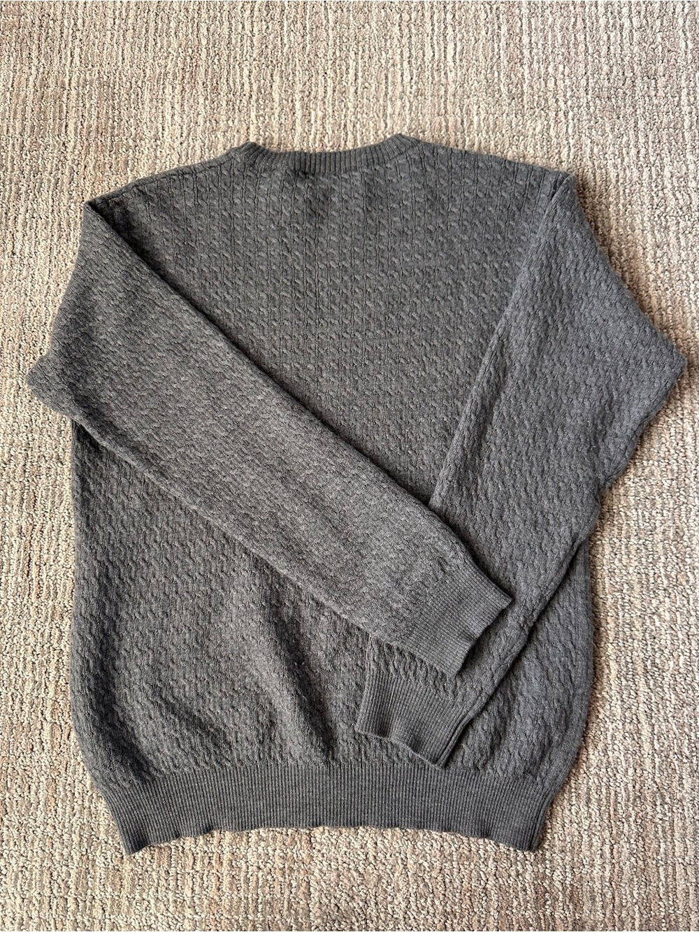 Brandini Women’s XL 100% Wool Cable Knit Gray Sweater Made in Italy - Picture 8 of 9